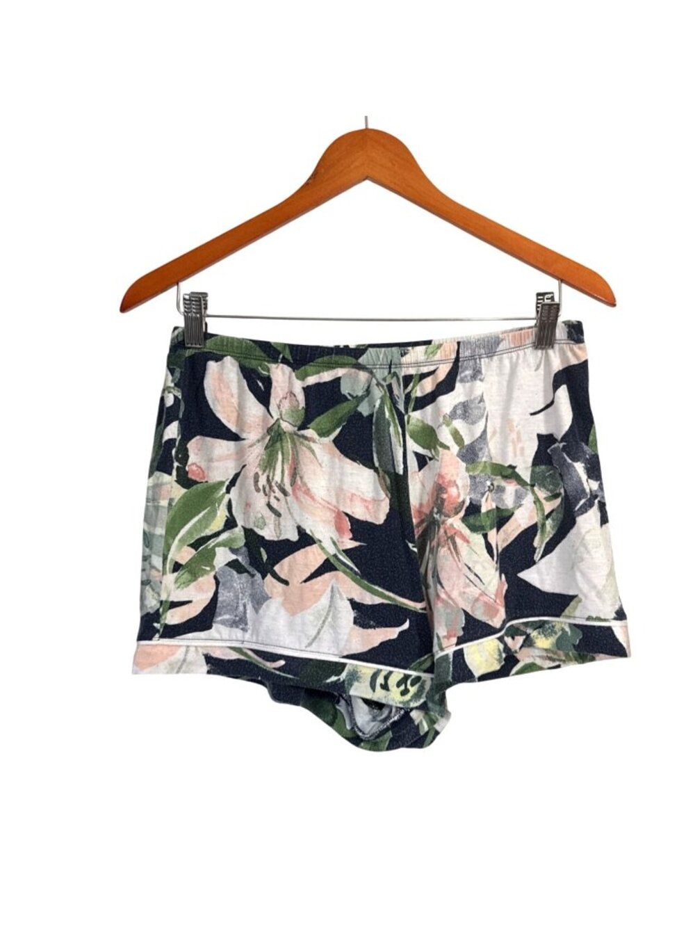 Stars Above Womens Floral Print Lounge Shorts Size M Navy & Pastel Colors Lightw